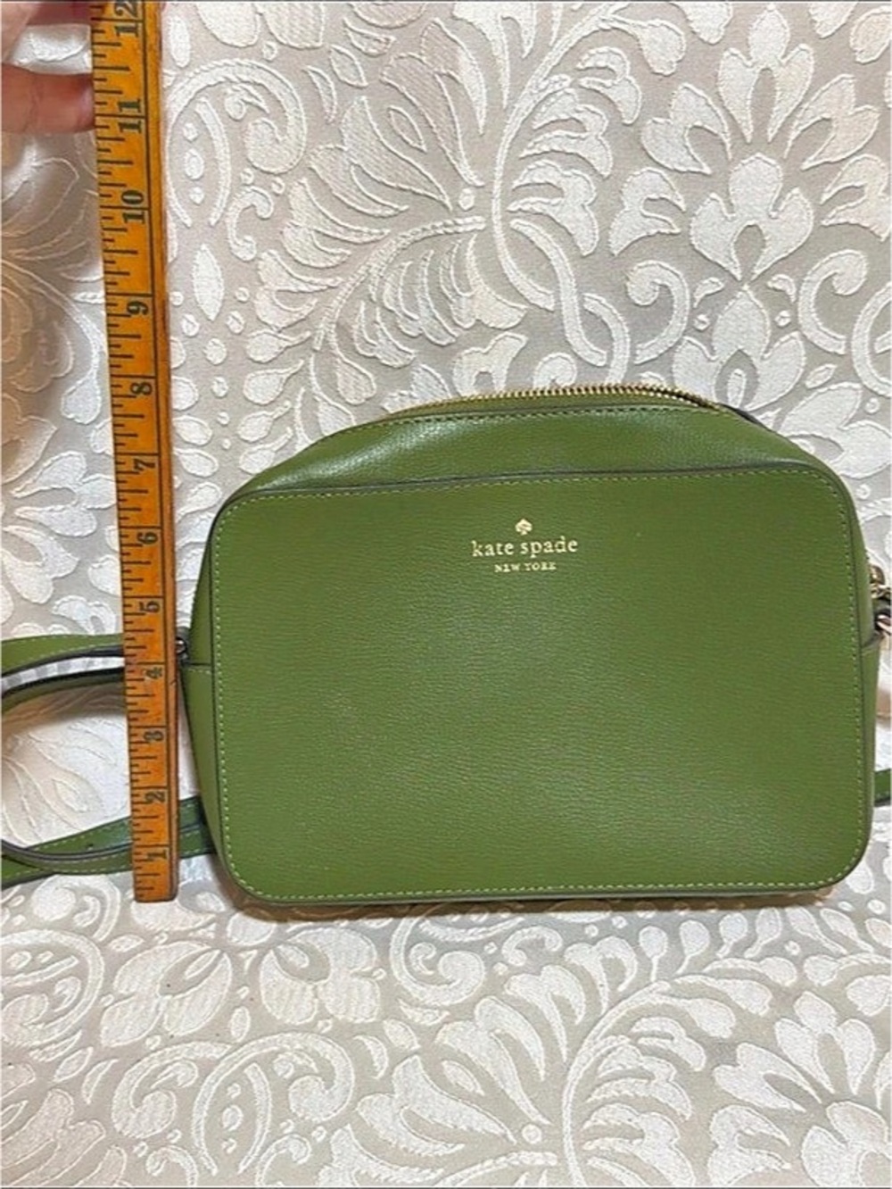 Kate Spade New York Green Leather Camera Crossbody Bag Purse
